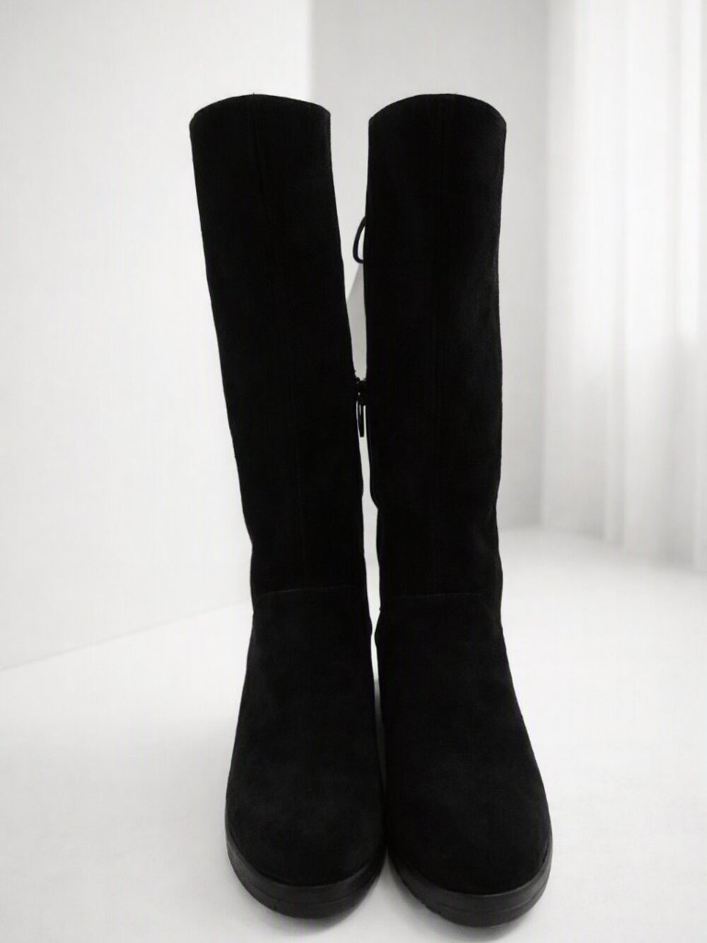 UGG Black Suede Wedge Boots Size 7 | Chic Winter Comfort | Authentic Preloved